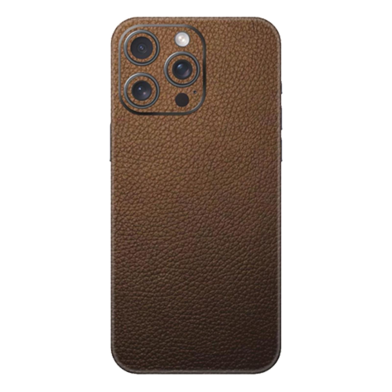 3D BROWN LEATHER MOBILE SKIN